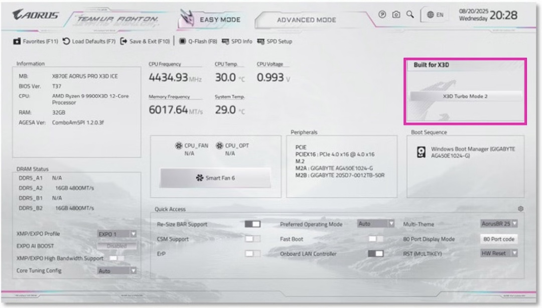 告别U焦虑:技嘉X870E X3D主板一键优化,激发X3D性能