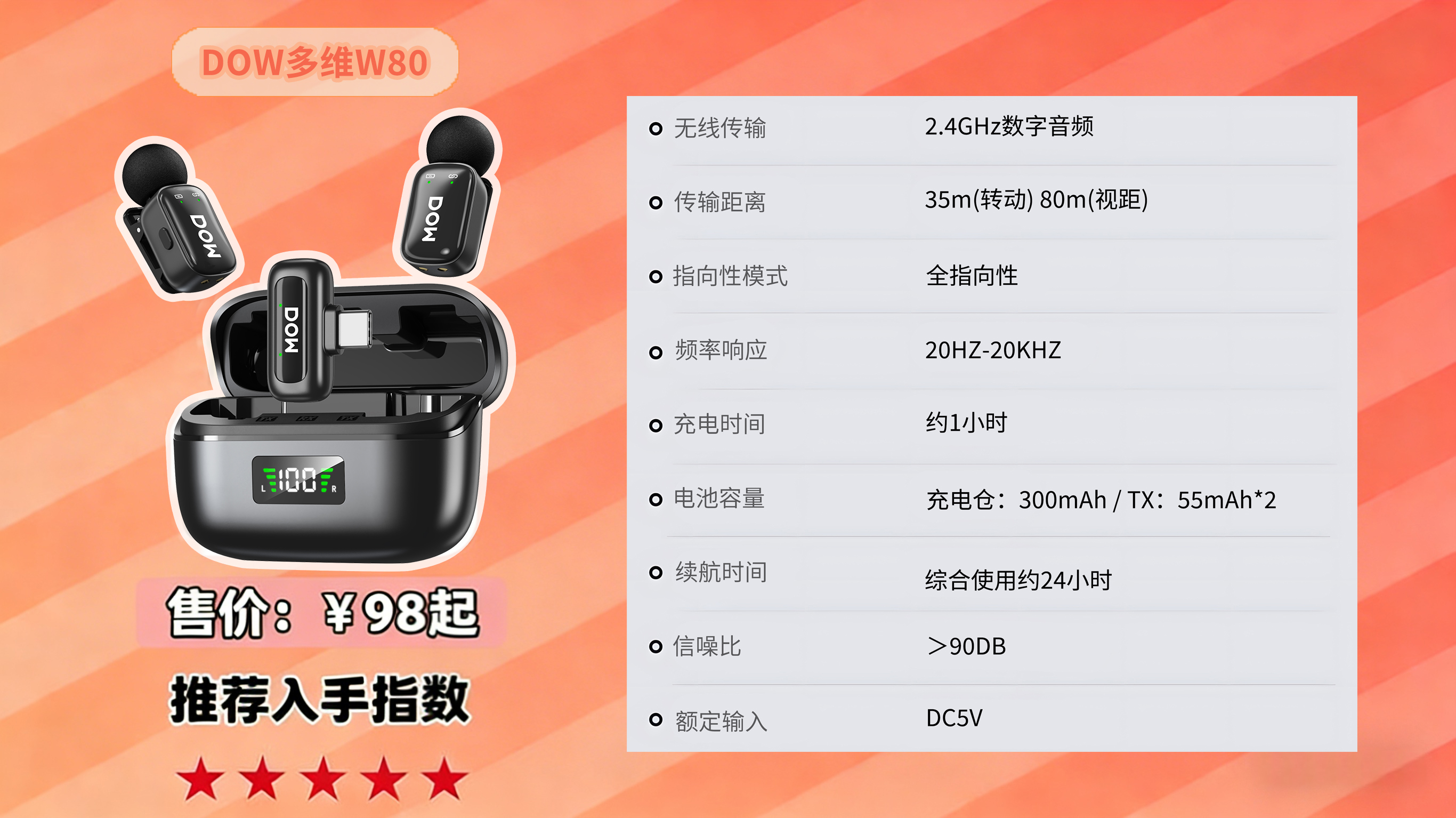 告别嘈杂环境！W80多维领夹麦克风，让你的声音更有“戏”