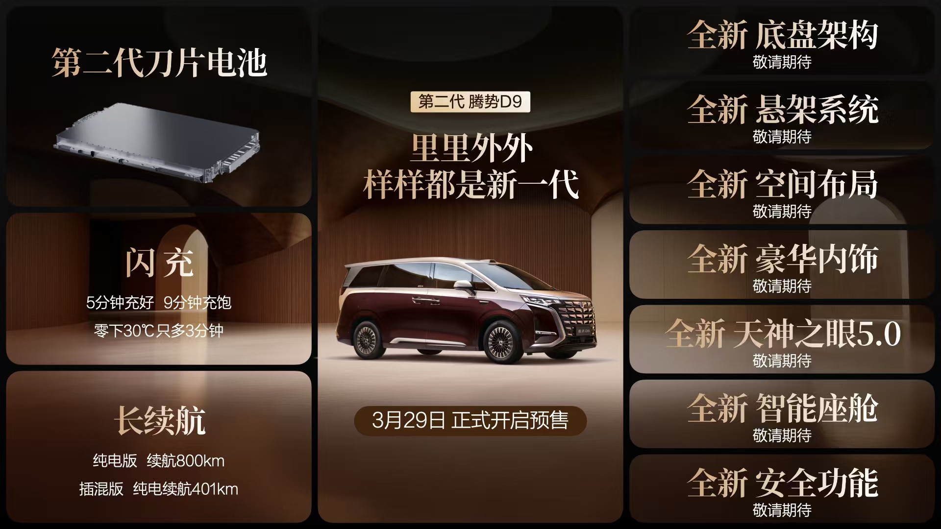 全方位升级！第二代腾势 D9 预售，超长续航+闪充来袭！