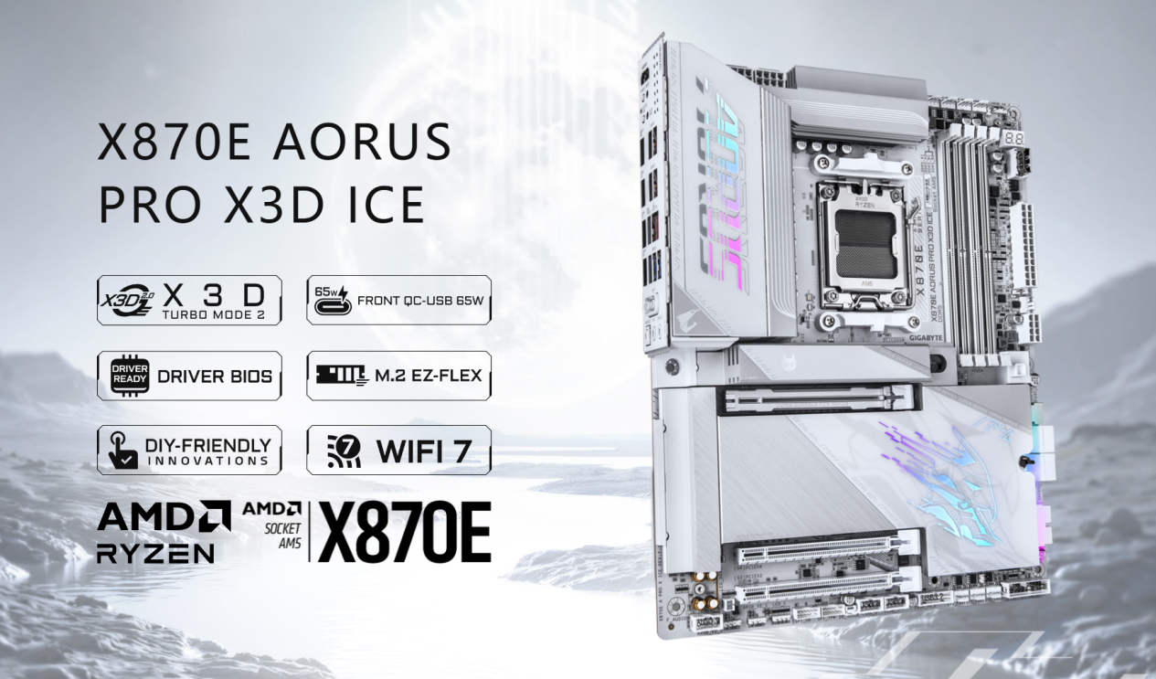 纯白板皇再进化：技嘉X870E X3D电竞冰雕主板性能解析