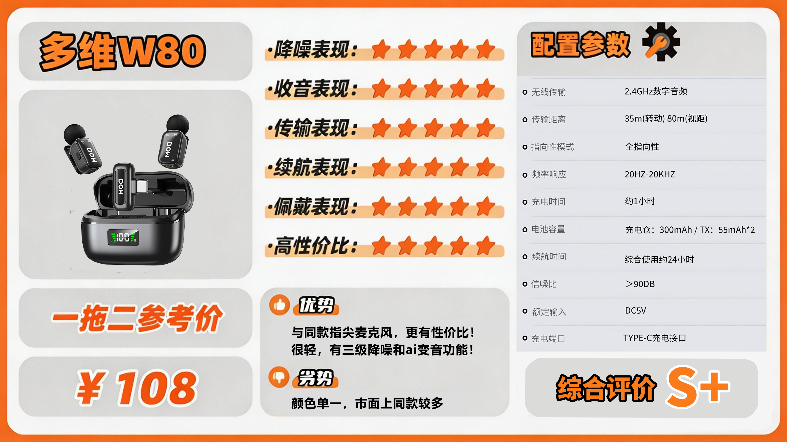 直播拍视频用什么领夹麦?从百元到旗舰,多维W37/W39/W80对比告诉你