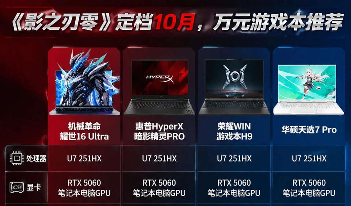 《影之刃零》定档10月,万元游戏本怎么选?